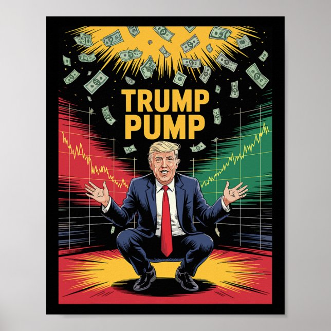Poster Trump Bombeia Dinheiro 1  (Frente)