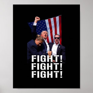 Poster Trump Bombeou o Punho Luta Reze Por Trump América