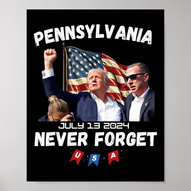 Poster Trump Butler Pennsylvania Nunca Esquece (Frente)