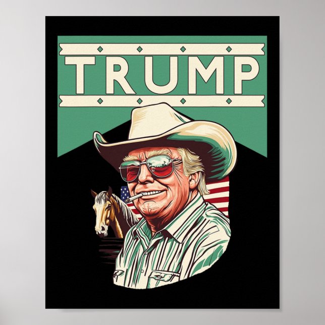 Poster Trump Caubói Trump É Meu Presidente  (Frente)