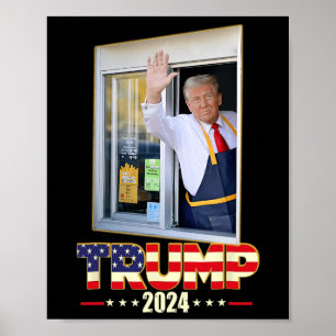 Poster Trump Com Mc Donald Trump Trabalhador Votando Em T
