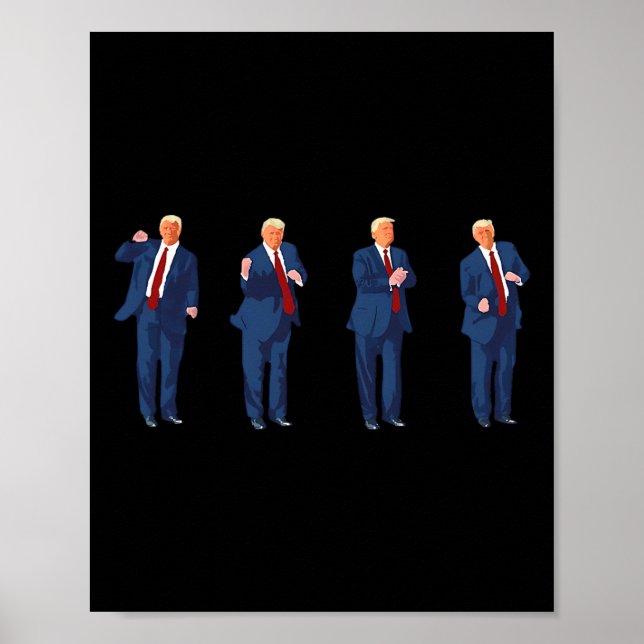 Poster Trump Dance Funny Pro Trump 2024 Vote Trump Presid (Frente)