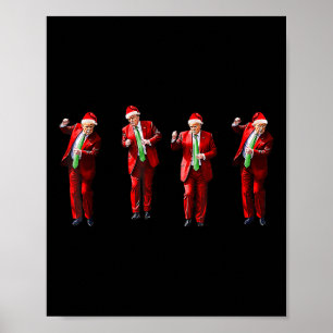 Poster Trump Dance Papai Noel Natal Xmas Pajamas Hol