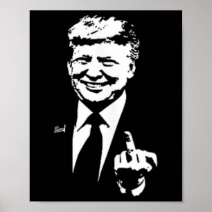 Poster Trump Dedo do Meio Engraçado Trump 2025 Bolsinho 