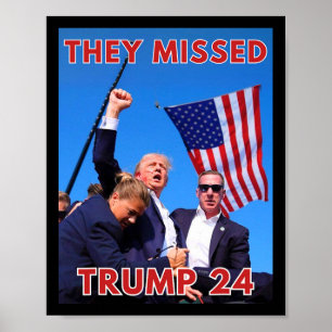 Poster Trump Desaparecido 2024 - Maga Política Patriótica