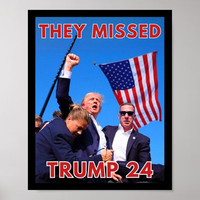 Poster Trump Desaparecido 2024 - Maga Política Patriótica (Frente)