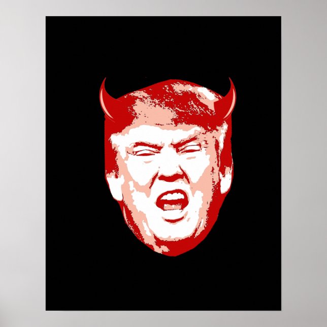 Poster Trump Devil Head - Anti-Trump - (Frente)