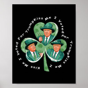 Poster Trump Dia de São Patrício 2025 Engraçado Beije-me
