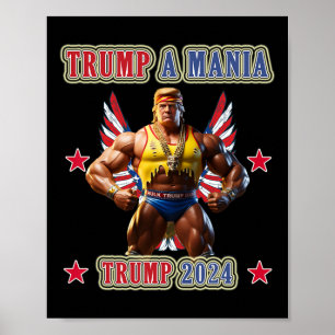 Poster Trump Divertido Luta Livre Trumpamania Convenção R