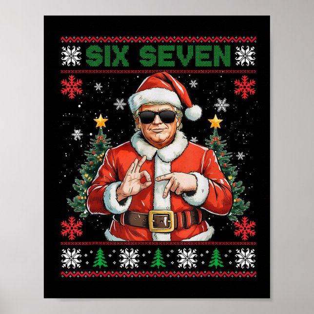 Poster Trump Diz 67 Meme Seis Sete Natal Feio Engraçado  (Frente)