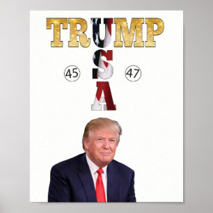 Poster Trump Dourado 💖 Presidencial 💕 EUA 45 47
