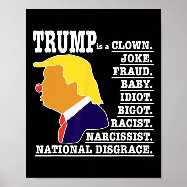 Poster Trump É Um Palhaço  (Frente)