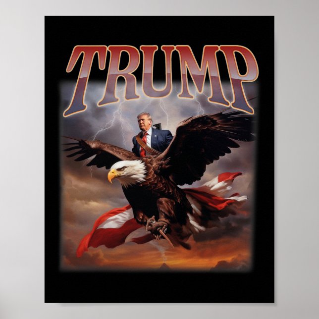 Poster Trump Eagle Presidente Dos Eua 2024 Retire A Améri (Frente)