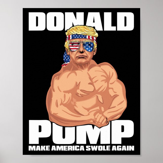 Poster Trump Engraçado 4 de julho Donald Pump (Frente)