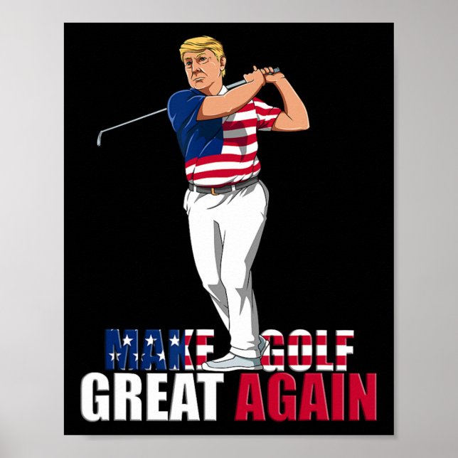 Poster Trump - Engraçado Presente de Golfe (Frente)