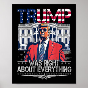 Poster Trump Estava Certo Sobre Tudo Bandeira Americana W
