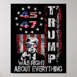 Poster Trump Estava Certo Sobre Tudo O Bandeira Americana