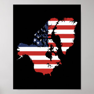 Poster Trump Eua E Canadá Mapa Da Groelândia Engraçado