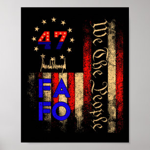 Poster Trump Fafo F por aí Descubra a Vintagem do Sinaliz