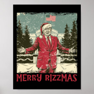 Poster Trump Feliz Rizzmas Engraçado Dança Humorística Ch