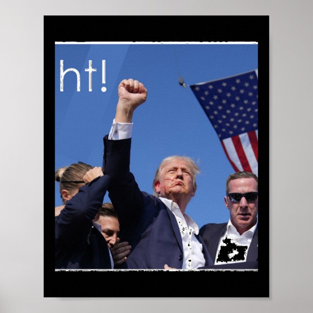 Poster Trump Fight Pensilvânia Shoting Ative (Ativo) (Frente)