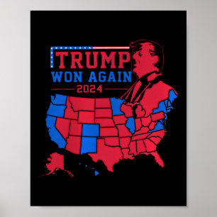 Poster Trump Ganhou Novamente O Mapa Da Onda Vermelha Dos