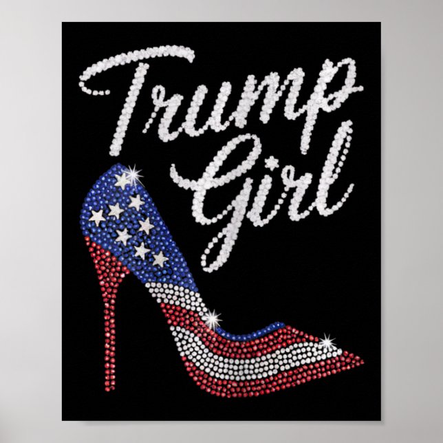 Poster Trump Girl High Heel American Flag Bling Patriot T (Frente)