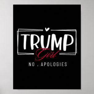 Poster Trump Girl No Desculpas Usa Flag Election 2024 Wom