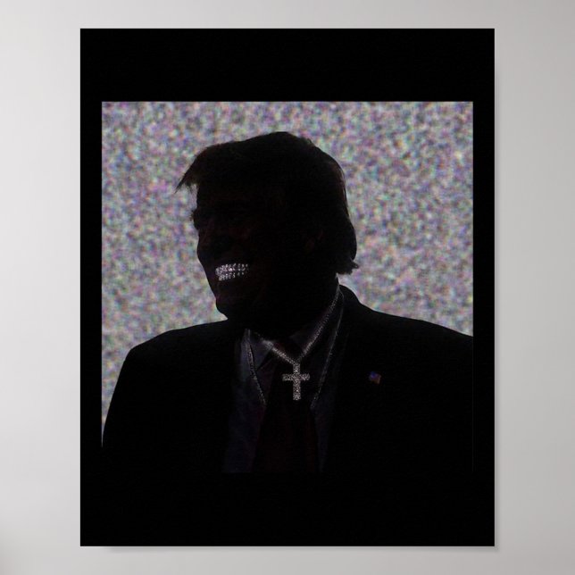 Poster Trump Grillz Donald Trump Sorrindo Art Trump 2024 (Frente)