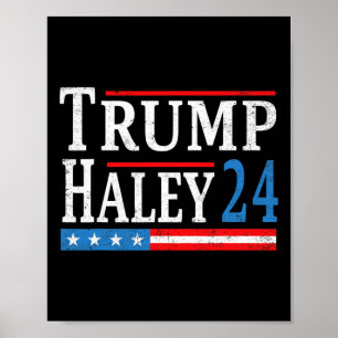 Poster Trump Haley 2024 Presidente Eleição Republicano Ti