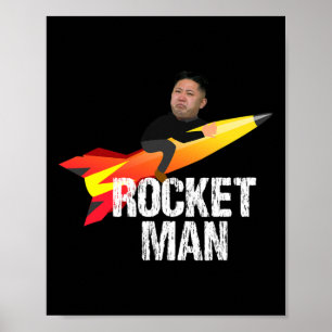 Poster Trump Homem-Foguete Kim Jong Un Coreia do Norte En
