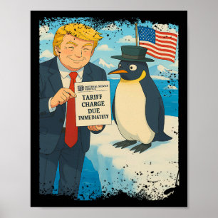 Poster Trump Impõe Tarifa Pinguim Anime Política Meme D