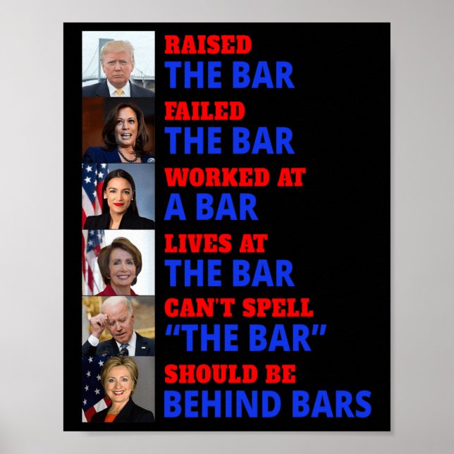 Poster Trump Levantou O Bar Que Harris Falhou Com O Bar (Frente)
