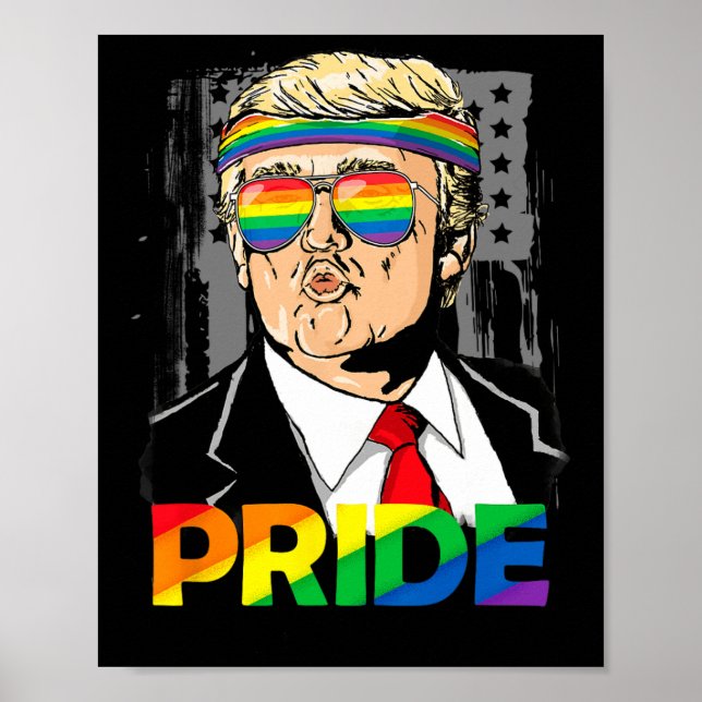 Poster Trump Lgbt Orgulho gay Mês Lésbica Transgend Biual (Frente)