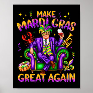Poster Trump Mardi Gras Costume Engraçado Faz Mardi Gras
