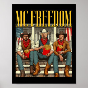 Poster Trump Mc Freedom Funny Trump 2024 Natal Black