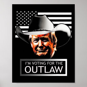 Poster Trump Mega Estou votando no Fora da Lei e no Caipi