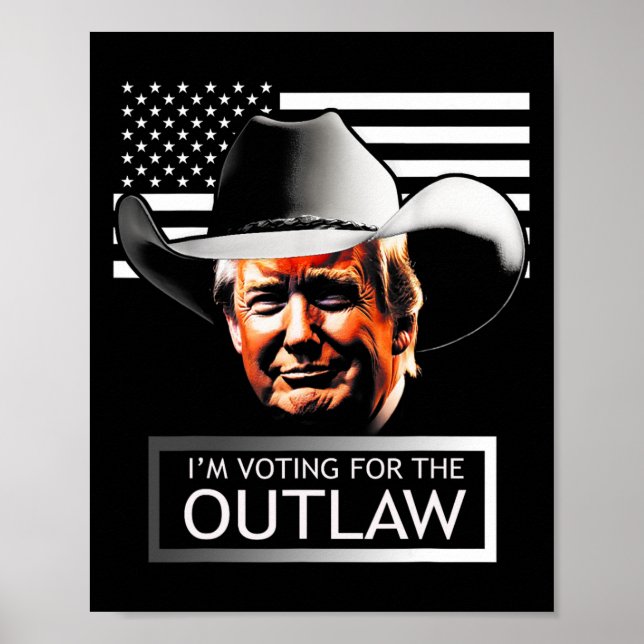 Poster Trump Mega Estou votando no Fora da Lei e no Caipi (Frente)