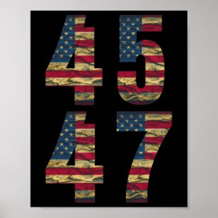 Poster Trump Mens Vintage American Flag Trump 2024