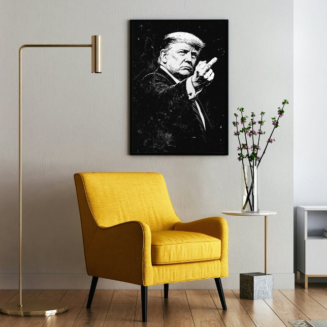 Poster Trump Middle Finger 2026 Meme Funny (Criador carregado)
