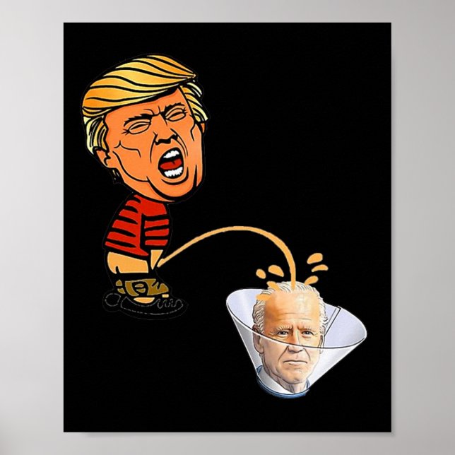 Poster Trump mijando no Biden (Frente)
