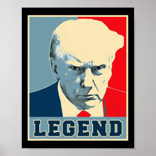 Poster Trump Mug Shot 2024 Legenda Presidente Nunca Sobre