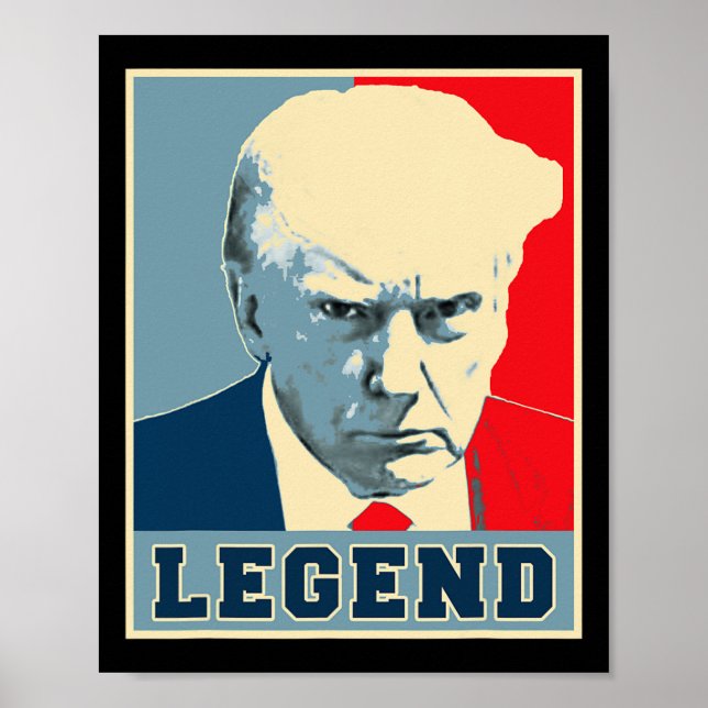 Poster Trump Mug Shot 2024 Legenda Presidente Nunca Sobre (Frente)