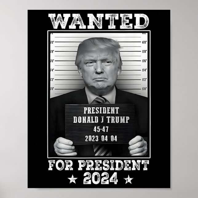 Poster Trump Mug Shot Desejado Para Os Eua. Presidente 20 (Frente)