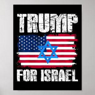 Poster Trump Para Israel Republicano Judeu Judeus Donald