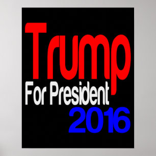 Poster Trump para o presidente vermelho branco e azul