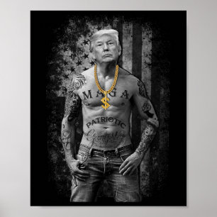 Poster Trump Patriótico Gangster - Republicano Anti-Liber