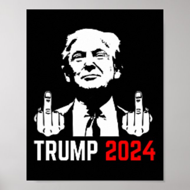 Poster Trump Prende Os Dedos De 2024 América Usa Flagaind (Frente)