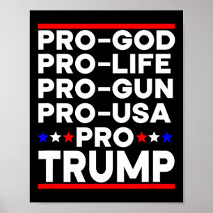 Poster Trump Pró Arma Pró Vida Pró Deus Pró EUA Republica