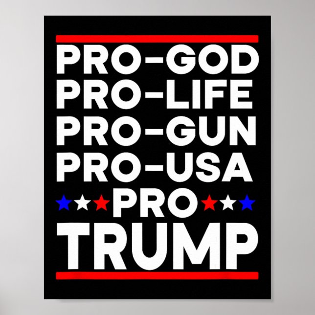 Poster Trump Pró Arma Pró Vida Pró Deus Pró EUA Republica (Frente)
